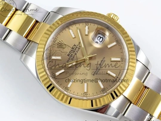 MiroTime 0201 DateJust 41 126333 Clean 1:1 Best Edition 904L Steel YG Stick Dial on SS YG Oyster Bracelet VR EasyCare 1578